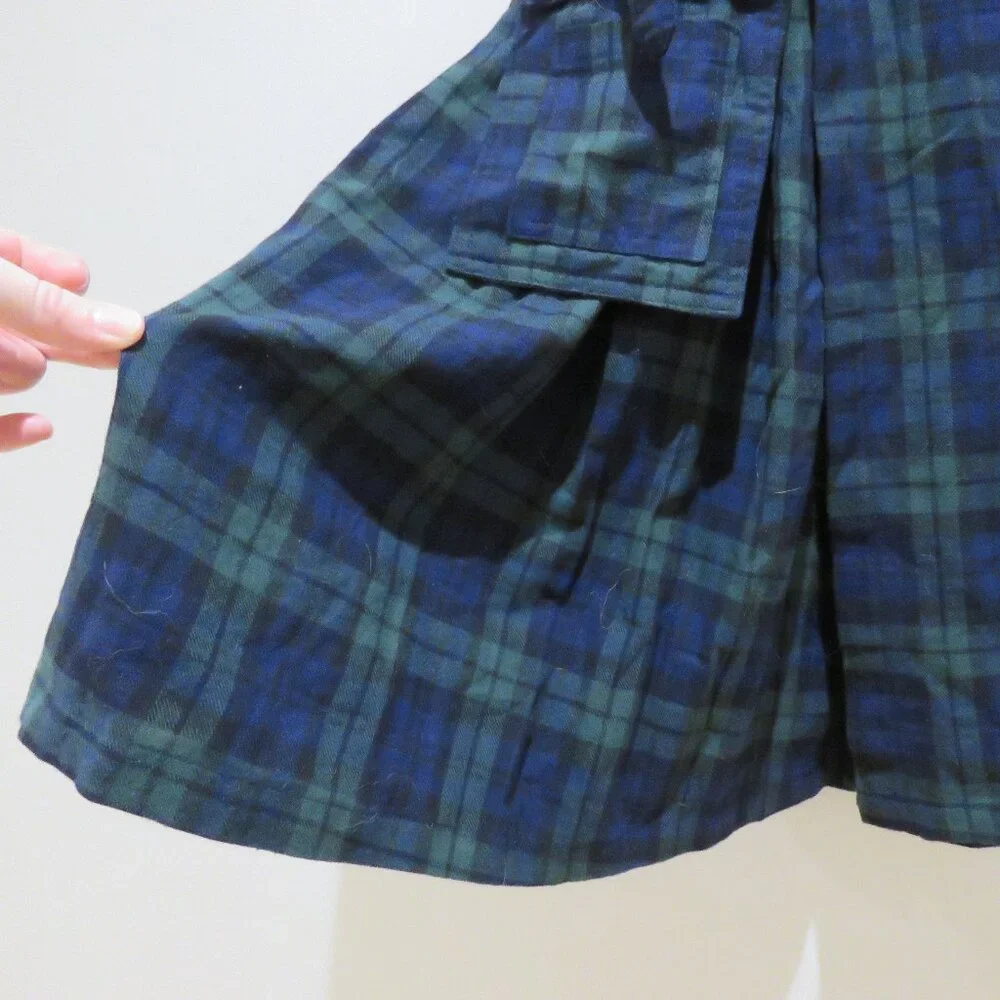 SCARLET DARKNESS Scottish Tartan Black Watch Plaid Kilt Small Alt Punk Grunge - Picture 7 of 16